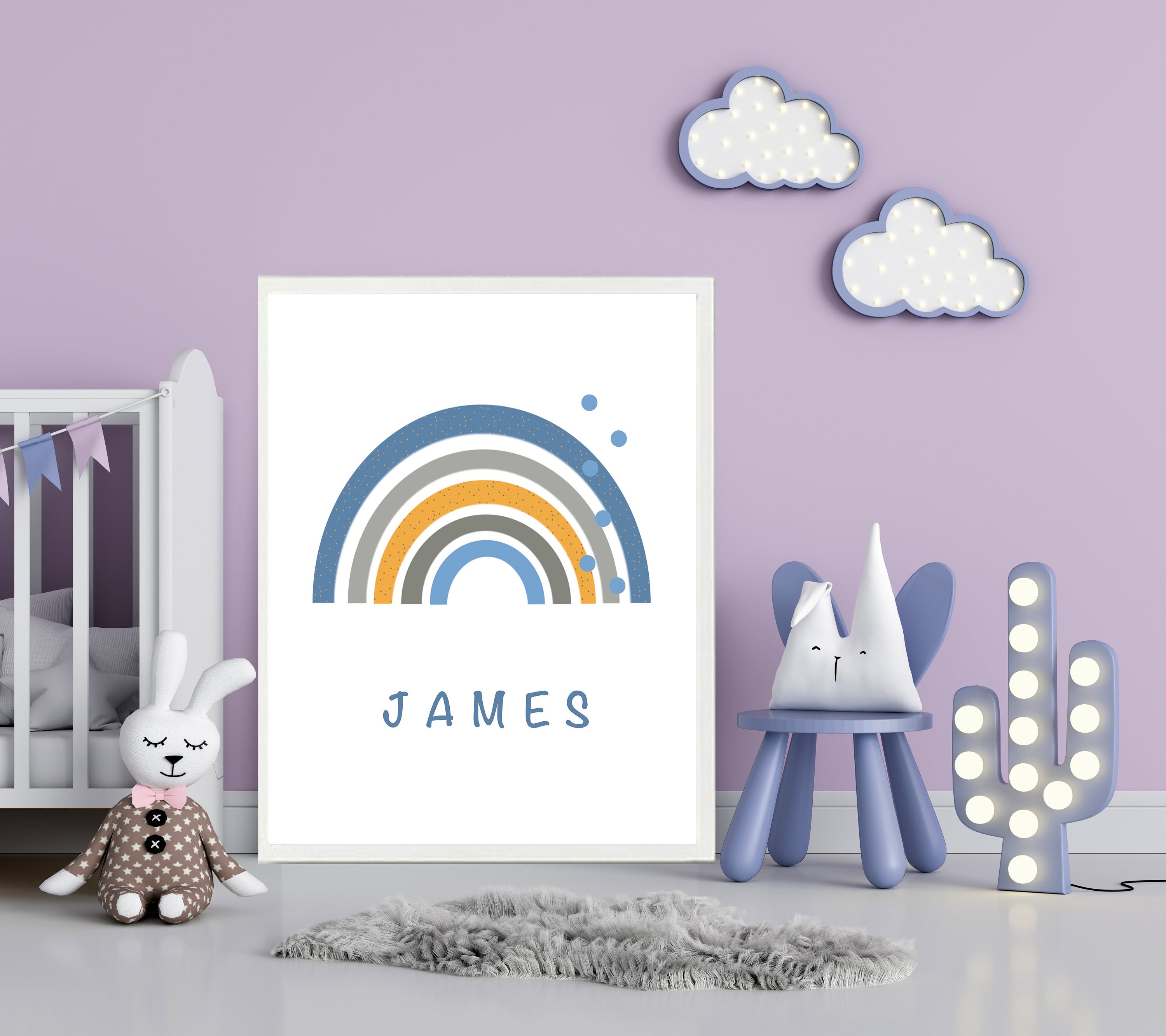 Rainbow kids rainbow room baby room decor nursery wall art Etsy