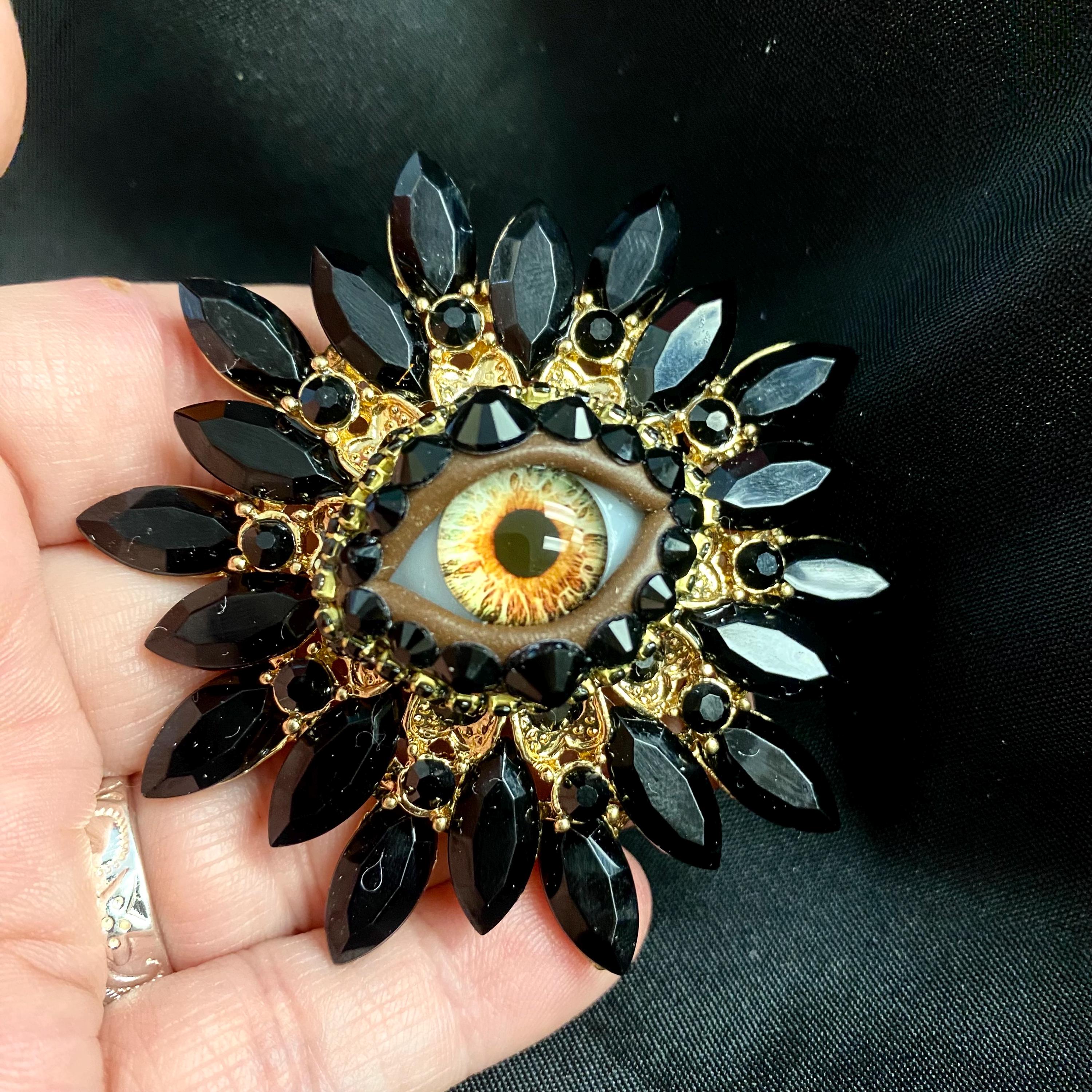 Broche Pendentif Lane Bryant - Pierres Strass - Métal Anodisé - Thème Fleurs - Occasion