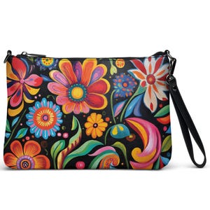 Bolso bandolera bohemio colorido - Monedero unisex de piel sintética con correas ajustables / Monedero colorido