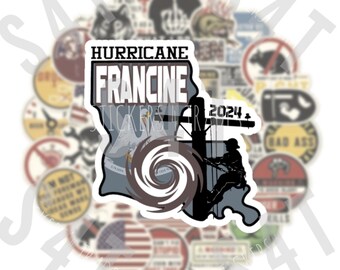 2024 Hurricane Francine Lineman Hard Hat Sticker Tropical Storm Louisiana Gift Union