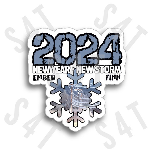 2024 Winter Storm Ember Finn Hard Hat Sticker For Lineman Union Blizzard Storm Restoration Lunch Box Vinyl Decal