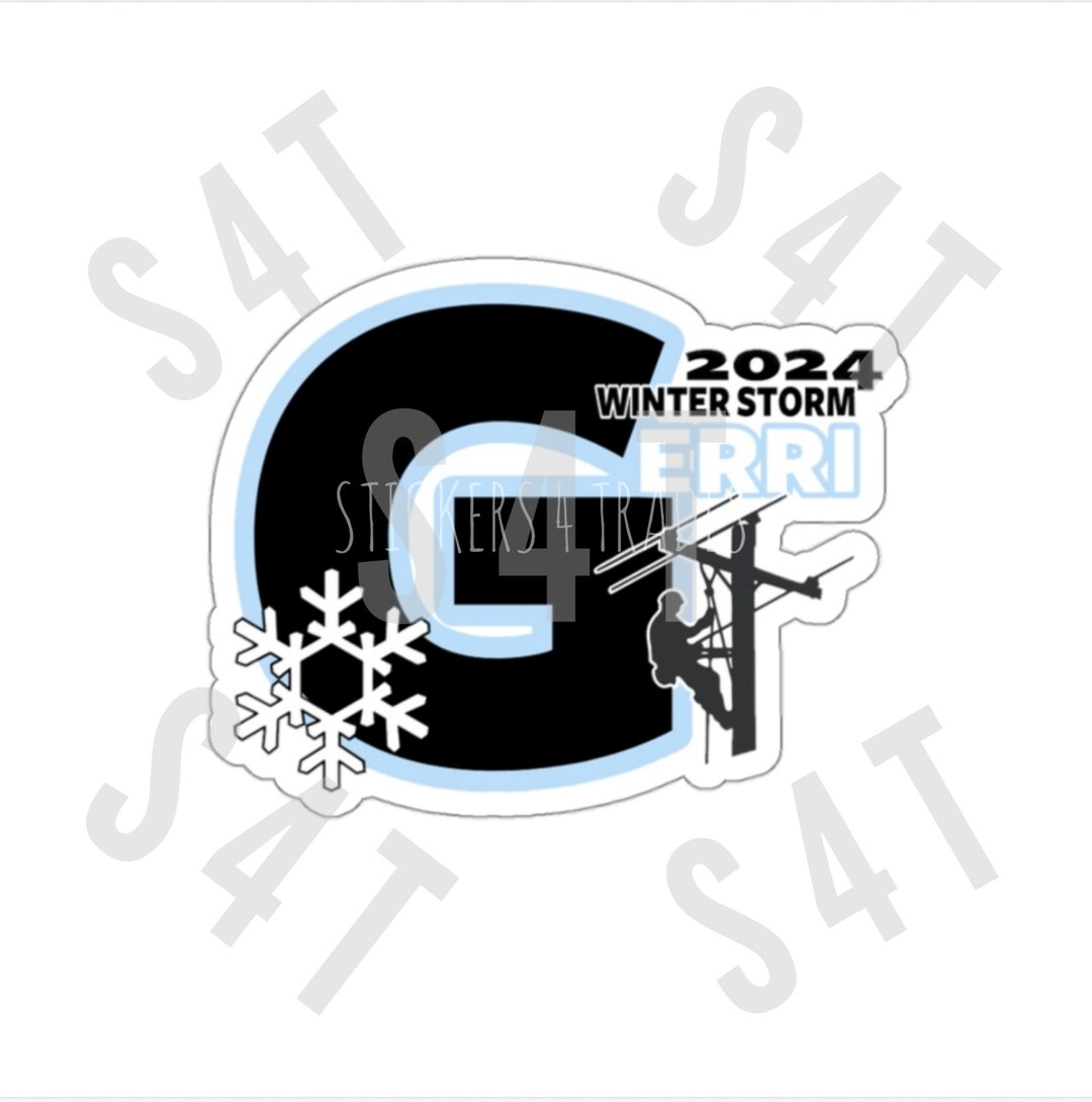 2024 Winter Storm Gerri Hard Hat Sticker for Lineman Union Blizzard Storm Restoration Lunch Box