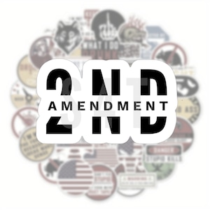2nd Amendment Stop Sign Stickers – 3-Pack Full Color Decals For Hard Hats, Bumpers, Windows (2 Inch, Blue/White)