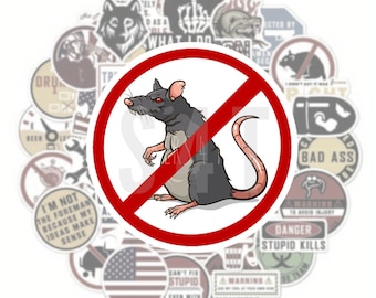 NO RATS Hard Hat Sticker Union Electrician Ironworker Welder Pipefitter Jobsite Blue Collar Vinyl Decal for Laptop Tablet Phone Case