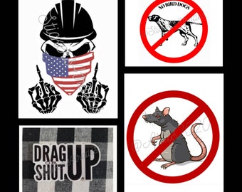 Pack of 4 - Construction Hard Hat Sticker Waterproof Vinyl Decal for Linemen, ironworkers, pipefitters, welders, electricians, blue collar