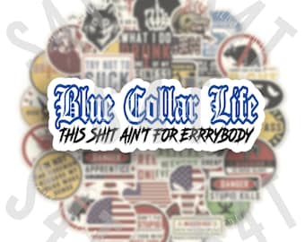 Blue Collar Life Hard Hat Sticker Decal Not for Everybody Gift for Husband Blue Collar Jobsite Union