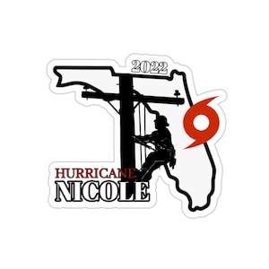 2022 Hurricane Nicole Hard Hat Sticker Gift for lineman Husband Boyfriend Union Storm Crew Lunchbox