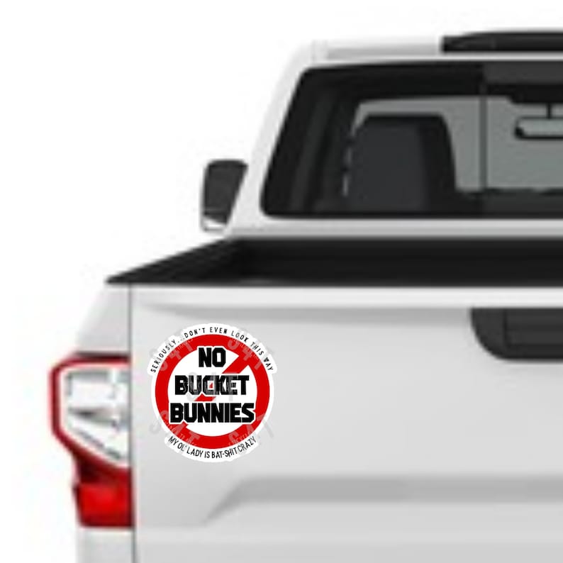 Pegatina para casco "NO BUCKET BUNNIES" (¡No se admiten conejos!), regalo divertido para linieros, esposo, novio, compañero, oficial de equipo, esposa de liniero, novia de liniero. imagen 5
