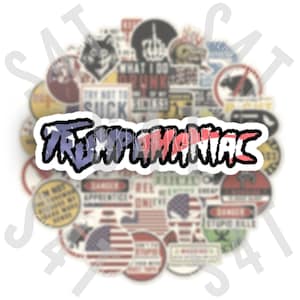 Trumpamaniac Hard Hat Sticker Decal Waterproof Gift for Husband Jobsite MAGA Trump 2024