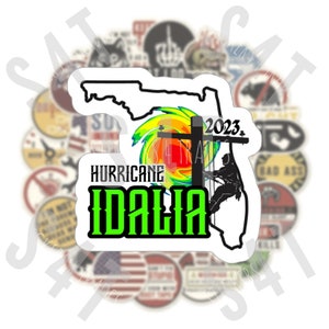 2023 Hurricane Idalia Lineman Hard Hat Sticker Tropical Storm Florida Gift Union