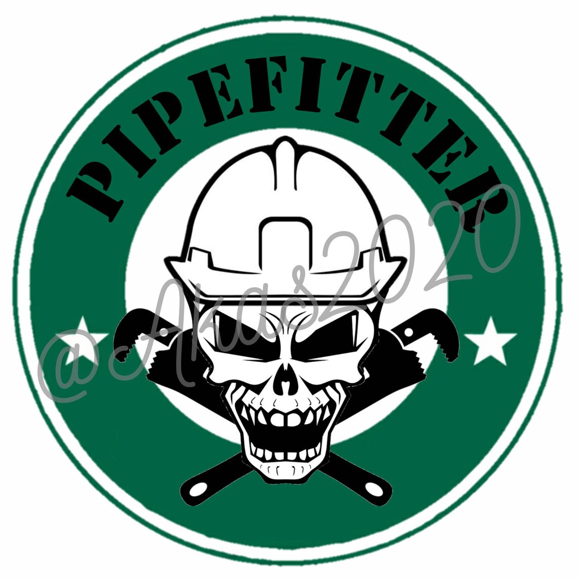 2020 Pipefitter Fitter Skull Hard Hat Waterproof Sticker Vinyl - Etsy