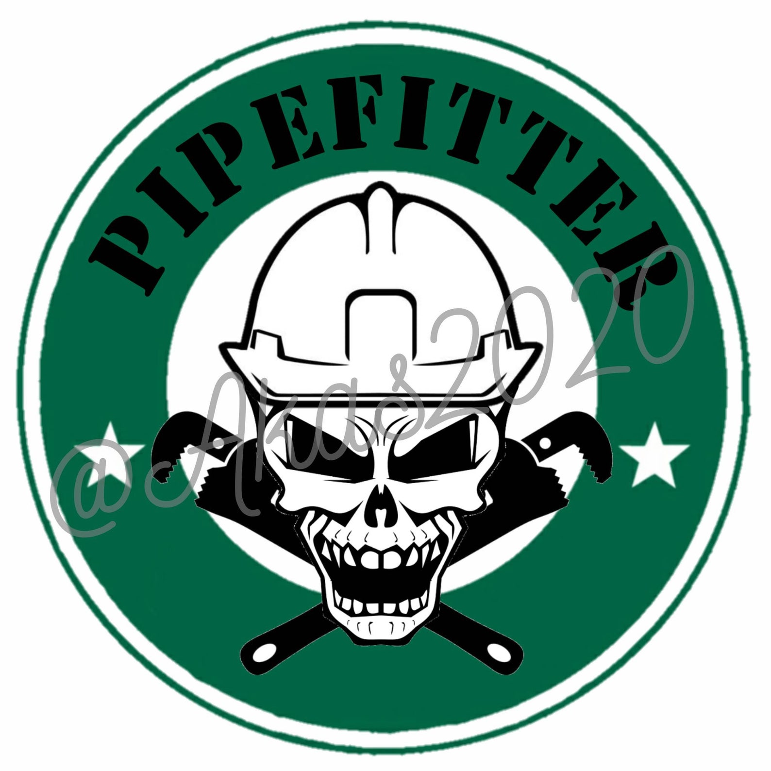 2020 Pipefitter Fitter Skull Hard Hat Waterproof Sticker Vinyl Etsy