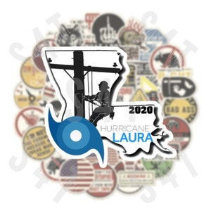 2020 Hurricane Laura Lineman Hard Hat Sticker Gift for Husband Boyfriend Union Louisiana Storm Crew Lunchbox
