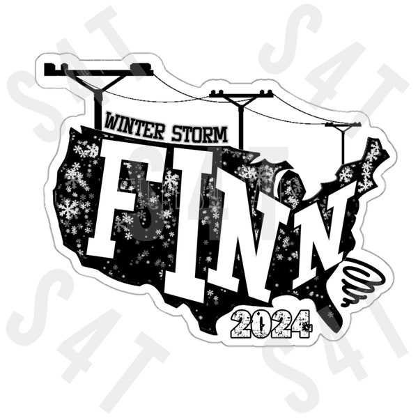 2024 Winter Storm Finn Hard Hat Sticker For Lineman Union Blizzard Storm Restoration Lunch Box Vinyl Decal