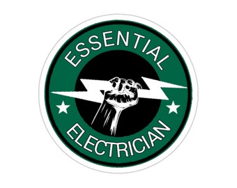 Essential Electrician Hard Hat Sticker Decal Waterproof Vinyl Gift for Husband Boyfriend Blue Collar Crew
