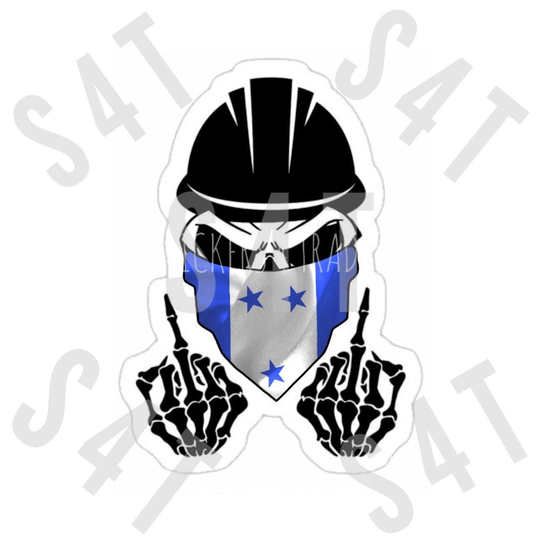 Middle Finger Skull Hard Hat Sticker Heritage Decal Waterproof - Etsy