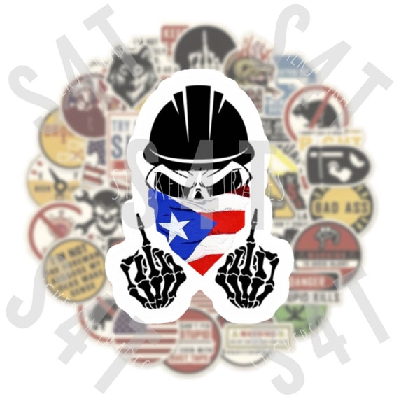 HAZARD WITH SKULL STICKER LAPTOP STICKER HELMET STICKER HARD HAT