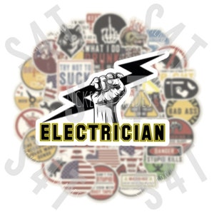 Electrician Wireman Lineman Hard Hat Sticker Union Gift for Dad Boyfriend Husband Waterproof Vinyl Decal
