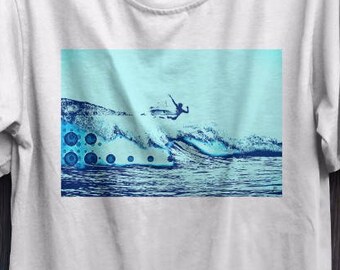 Surfer Graphic T-Shirt: California Surf Art Tee