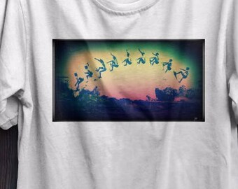 Colorful Surfing Art T-Shirt - Surf Blotter Original Design
