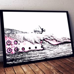 Surfing print, Surf Poster, Surf Decor, Surf Art, Beach decor, Wall Decor, surfboard art, Surfer Gift, man gift, Beach Art, boyfriend gift