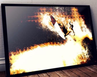 Ingelijste surfkunstprint: originele surffotografie, surfercadeau