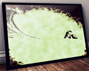 Surfer Print, Surfing Poster, Surf Print, Cool Poster, Colorful Art Illustration, Wall Art, Home Decor, Surfer Gift, Beach Poster, ocean art