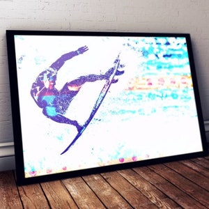 Framed Surfing Print, Surf Poster, Surfing Poster, California Wall Art, Wave Wall Art, Surfing Print, Surfing Wall Art, Surf Print, Surfing