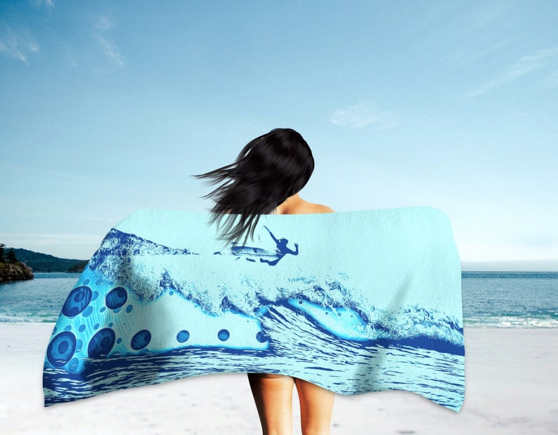 Beach Towel Beach Towel for Surfer Surfboard Beach Towel Etsy