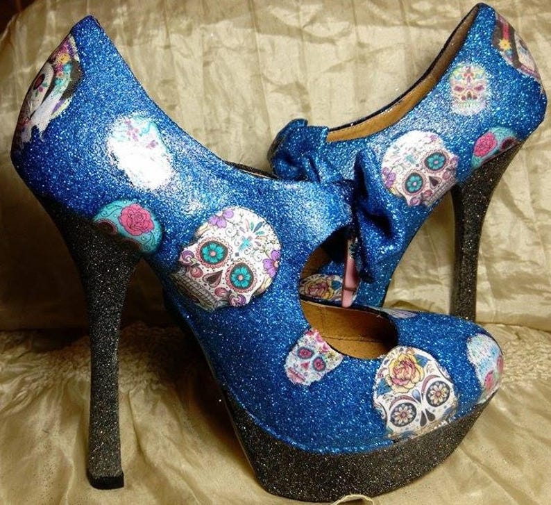 Day of the Dead Shoes High Heels Women's Shoes Stiletto | Etsy