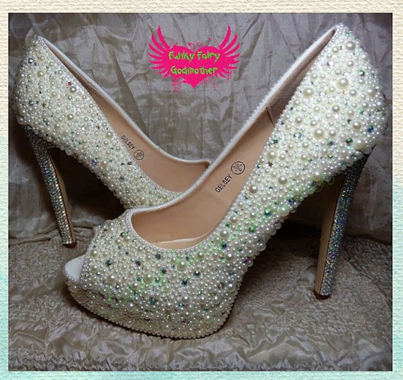 Charlotte Mills Kali Wide Fit Block Heel Platform Wedding Shoes, Ivory  Pearl at John Lewis & Partners