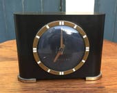 Art Deco Ben Franklin Vintage Bakelite Westclox Model S4-50 Electric Clock, great for staging, retro decor heaven Black and gold clock