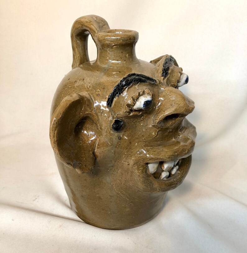 UGLY Jug Face by Jerry Brown Hamilton AL 6/2003 LARGE Etsy