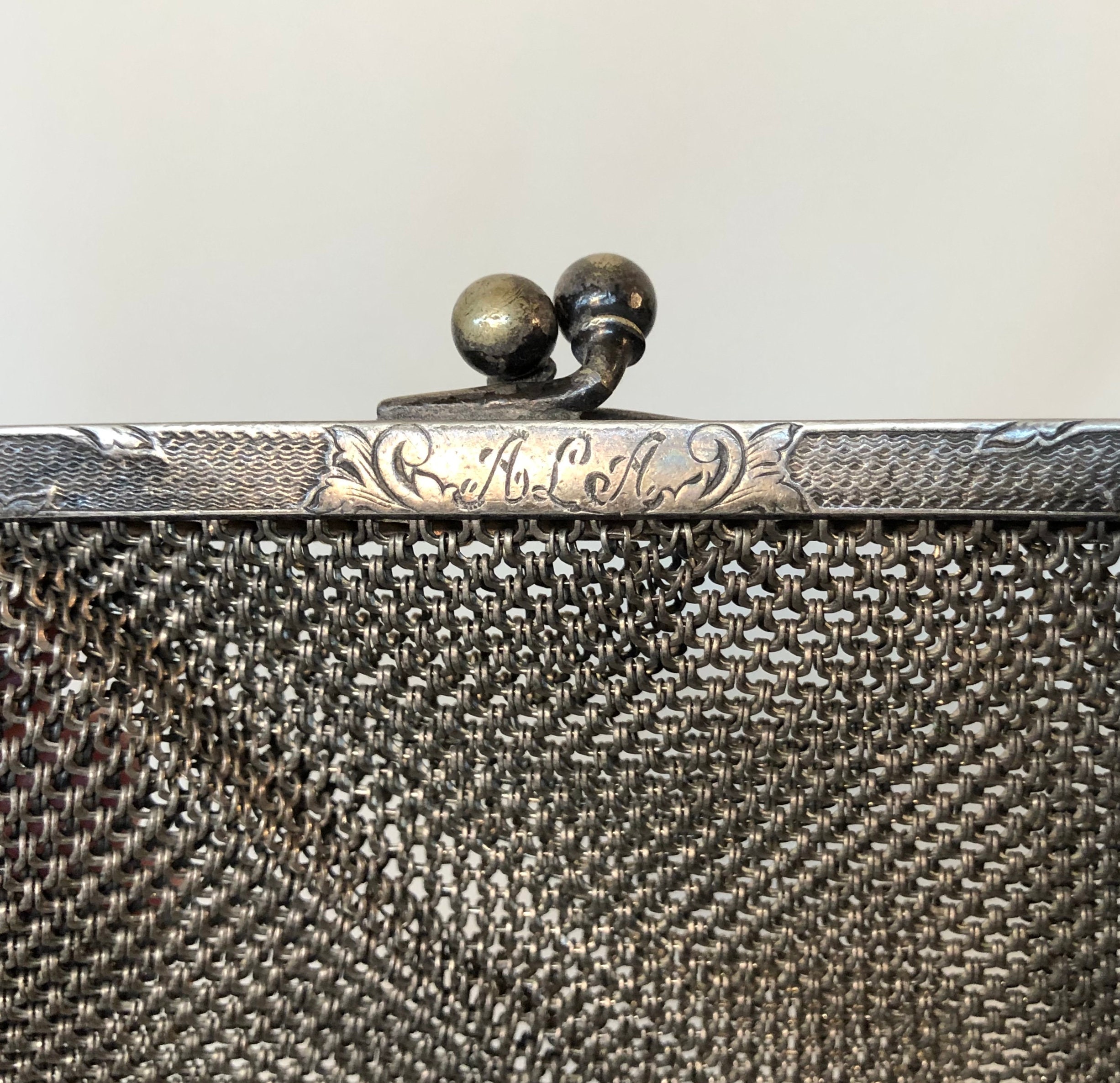 Engraved Vintage metal purse 1920'S antique purse Etsy