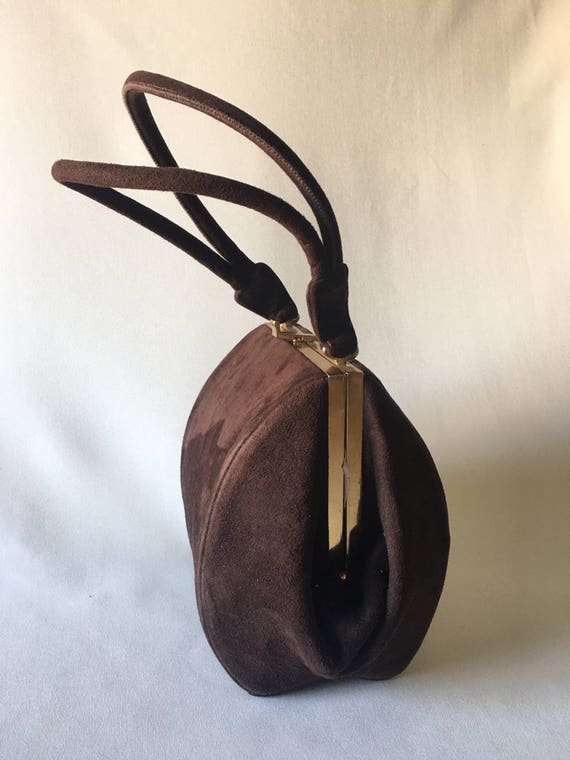 Ultrasuede Vintage Kidskin Purse, 1940s Vintage p… - image 2