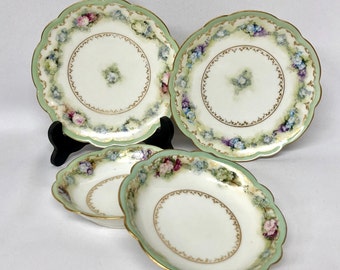 Limoges Antique plates and bowls, absolutely stunning hand painted with gold detail, perfect for afternoon tea, Early 1900's?