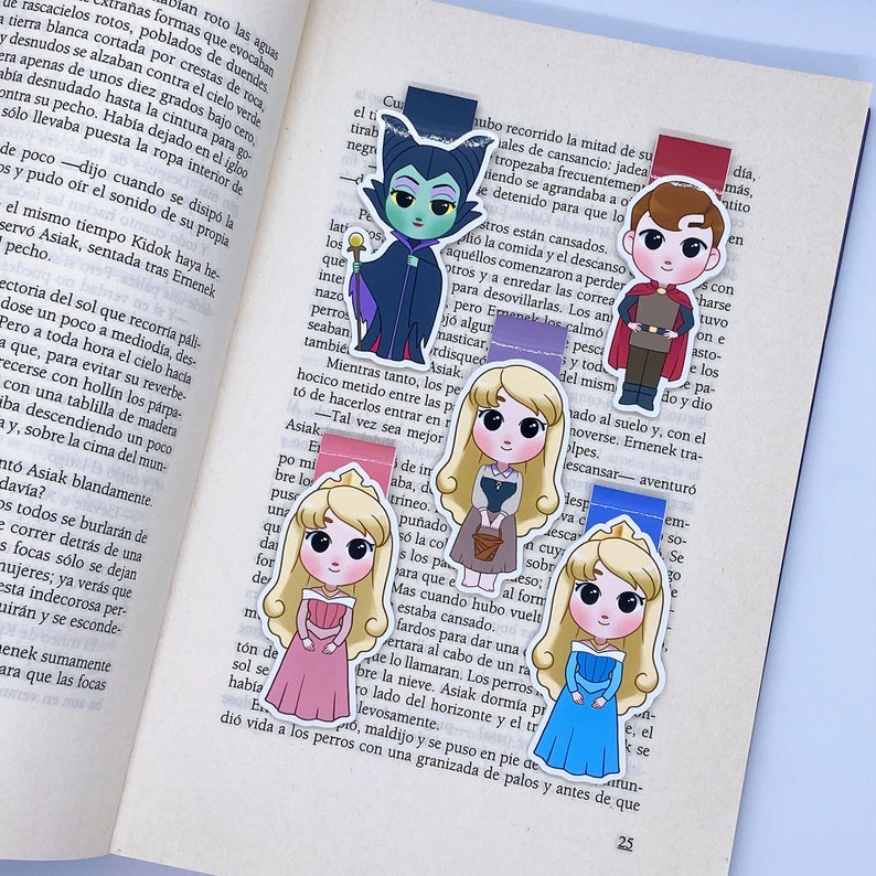 disney sleeping beauty magnetic bookmarks and art print etsy