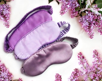 Lilac Natural Silk Eyes Mask, 100% Pure Real Mulberry Silk Satin Mask For Eyes, Organic Silk Sleeping Mask/Natural Eye Mask For Women