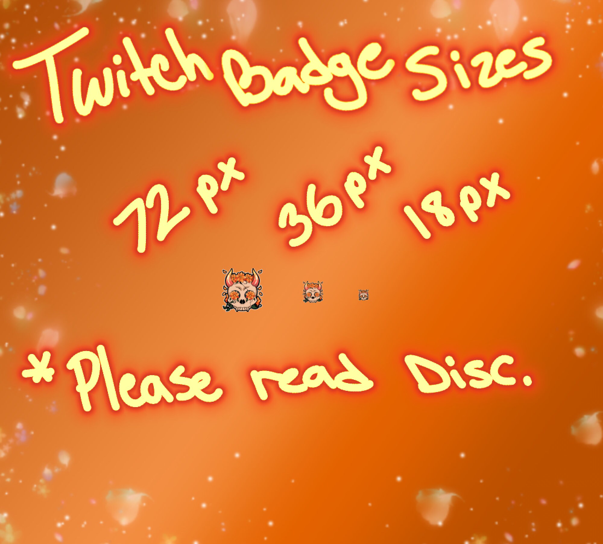 Twitch Badges Twitch Sub Badges Horn Skull Orange Flower Etsy UK