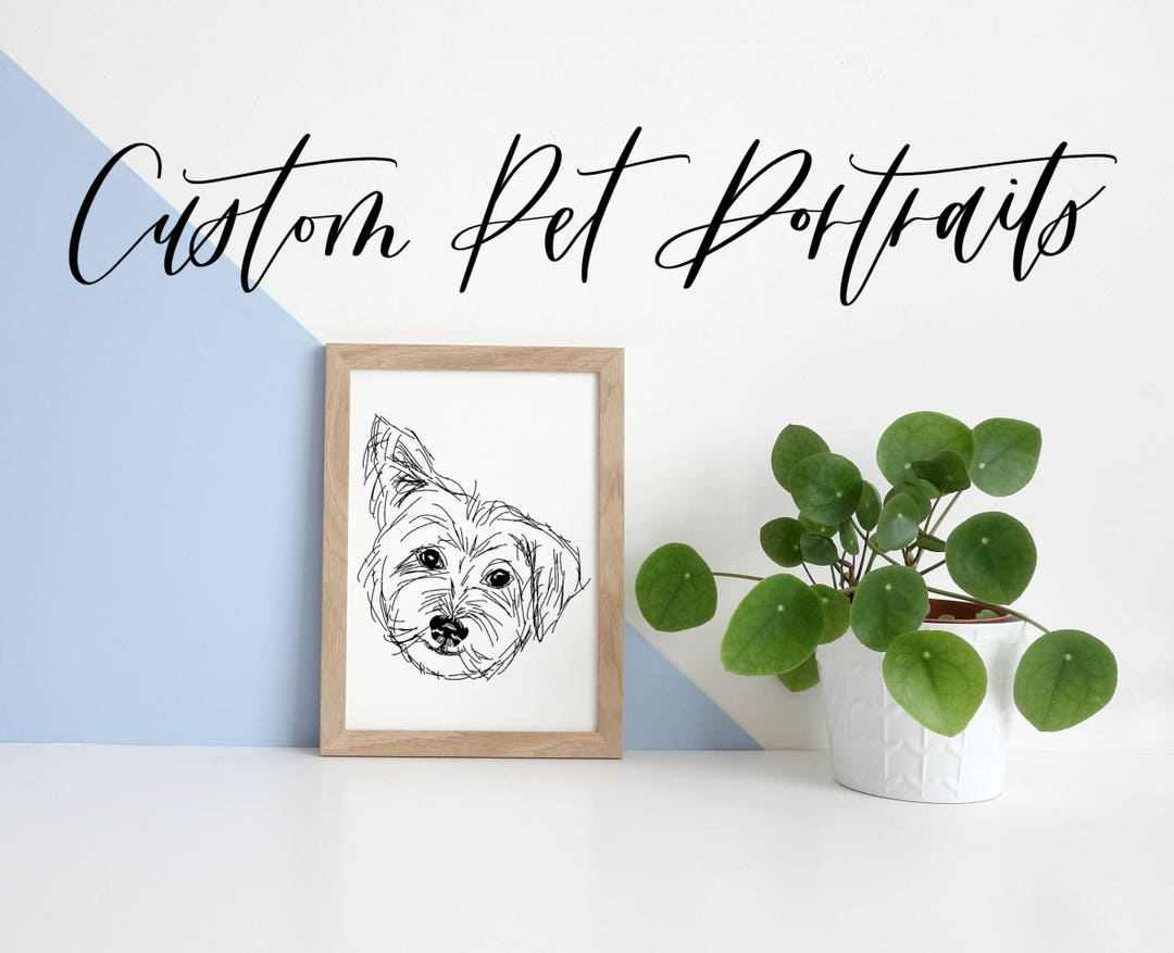 Custom Pet Portrait | Hand Drawn Illustration - Etsy