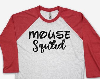 Mouse Squad Unisex Raglan tee - Disney Raglan Mouse Squad Tee - Disney Raglan - Mouse Squad Family Raglan tee