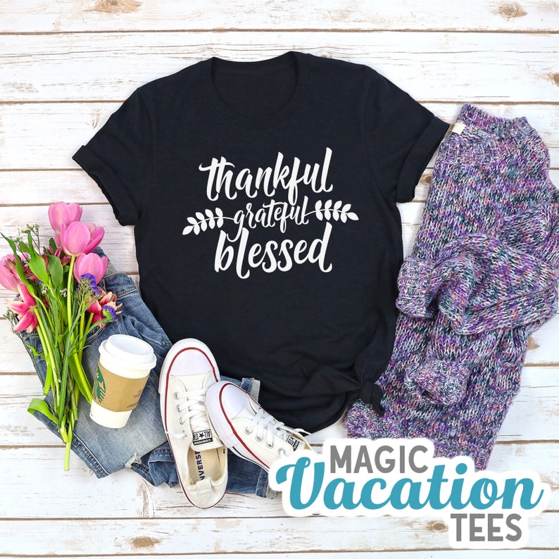 Thankful Grateful Blessed Tee/Mom Life Thankful Grateful Blessed Shirt/Mother's Day Thankful Grateful Blessed Tee/Mother's Day Shirt/TGB Tee Black