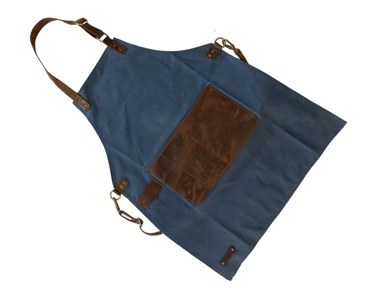 Waxed Cotton and Leather Apron Metalwork Woodwork Etsy