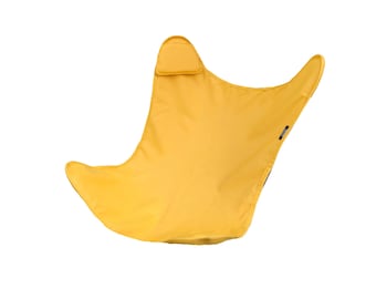 Extérieur Sunbrella housse de remplacement en couleur jaune Mimosa + oreiller appui-tête. Fait sur mesure pour toutes les tailles de chaise.