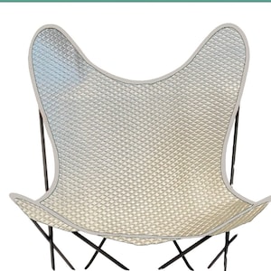 Custom made butterfly chair cover - silver quilted silver design