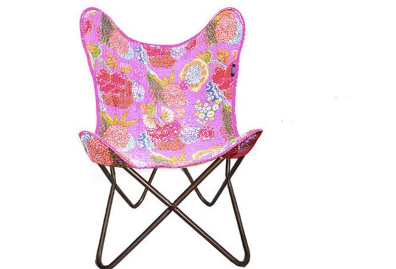 Butterfly Chair Boho Chair Handmade With Indian Kantha Etsy