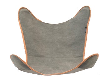 Custom Handmade Butterfly Chair Cover – 100% Cotton Canvas, Personalized Chair Slipcover with Choice of Trim