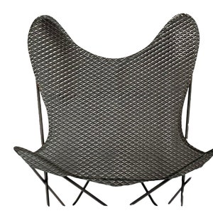 Custom made butterfly chair cover - design made in black patent synthetic leather