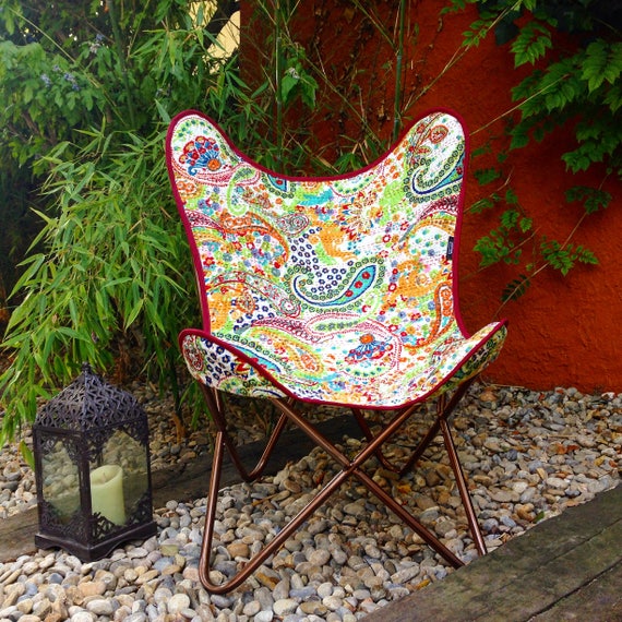 Butterfly Chair Boho Chair Handmade With Indian Kantha Etsy