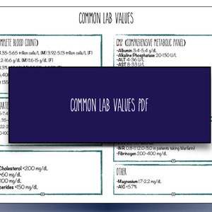 Common Lab Values - PDF